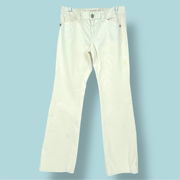 Michael Kors off white midrise straight leg  jeans women's size 8 - Picture 1 of 13